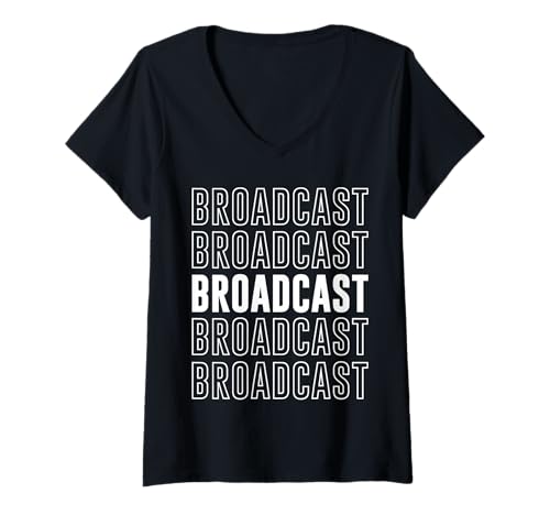 Damen Übertragung T-Shirt mit V-Ausschnitt Damen Übertragung T-Shirt mit V-Ausschnitt von Broadcast Apparel
