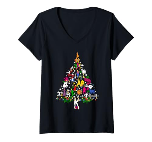 Damen Broadway Christmas Tree Sweater Broadway Ugly Christmas T-Shirt mit V-Ausschnitt Damen Broadway Christmas Tree Sweater Broadway Ugly Christmas T-Shirt mit V-Ausschnitt von Broadway Theater Musical Christmas Tree