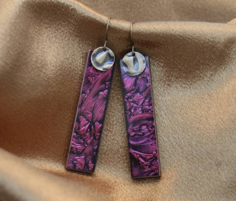 Rosa Glasmalerei-Ohrringe, Mauvefarbene Ohrringe, Elegante Glasmalerei-Geschenke, Geschenke Unter 10, Für Sie Rosa Glasmalerei-Ohrringe, Mauvefarbene Ohrringe, Elegante Glasmalerei-Geschenke, Geschenke Unter 10, Für Sie von BrockusCreations