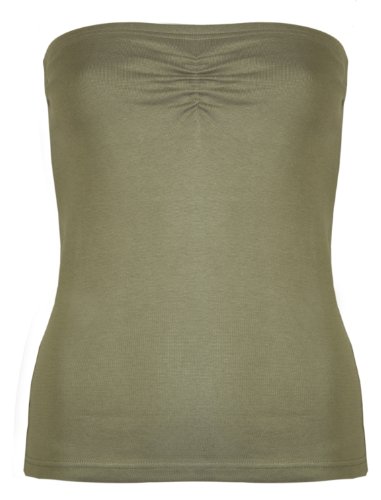 Brody & Co Damen-Röhren-Top, Ärmellos, Bandeau, Innen-BH, für Sommer/Strand Gr. 38, khaki von Brody & Co.