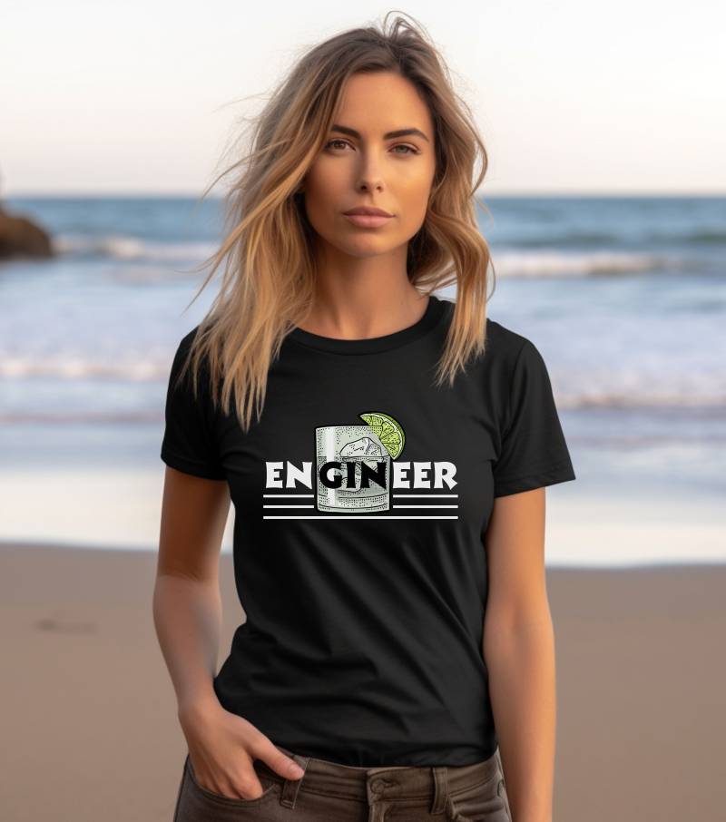 Engineer - Unisex T-Shirt Bester Cocktail Immer Mit Gin Genießer Kenner Trinker Tonic Liebe Ingenieur von BroforceDesigns