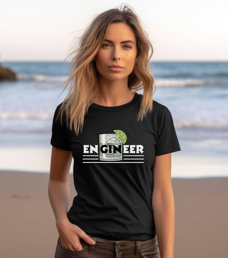 Engineer - Unisex T-Shirt Bester Cocktail Immer Mit Gin Genießer Kenner Trinker Tonic Liebe Ingenieur von BroforceDesigns