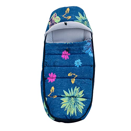 Brogtorl Universal Kinderwagen Fußsack, Kinderwagen Zubehör Kompatibel mit Babyzen YOYO Kinderwagen - Maschine Waschbar (Blumen) von Brogtorl