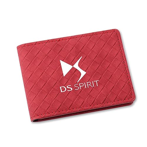 BrohN Ultradünne Auto-Führerscheinhülle aus Wildleder Kreditkartenetui für DS Spirit DS3 DS4 DS4S DS5 5LS DS6 DS7 DS9 WILD Rubis E-Tense,Red Style von BrohN