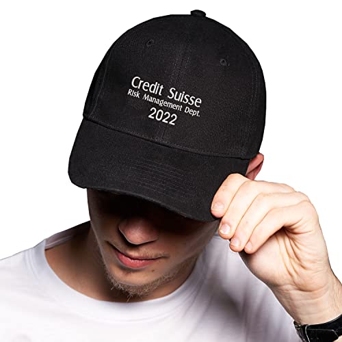 BroiderStudio Credit Suisse Risk Management Department Schwarz Baseball Delta Kappe Verstellbare Unisex Original Urban Logo Sticken von BroiderStudio