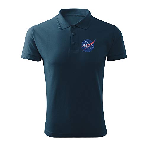 BroiderStudio NASA Vintage Marine Gesticktes Ursprünglich Entwurf Emblem Polo Pique Hemd Prämie Klasse Männer Size XXL von BroiderStudio