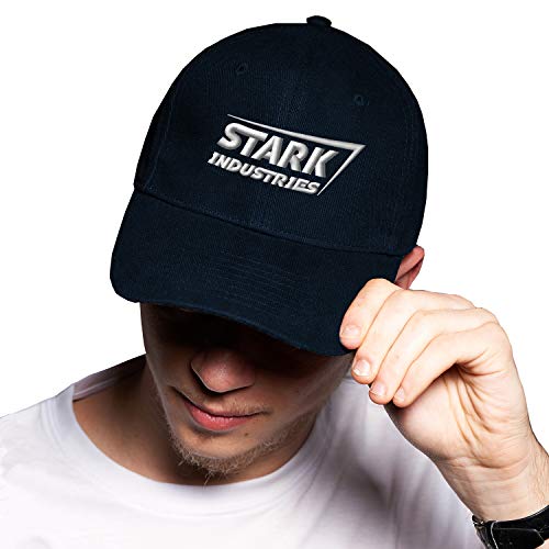 BroiderStudio Stark Industries Iron Man Super Hero White Marine Baseball Delta Kappe Verstellbare Unisex Original Urban Logo Sticken von BroiderStudio