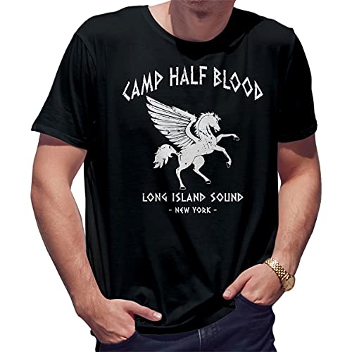 Camp Half-Blood Percy Jackson Inspired PJO Heroes of Olympus Herren schwarz T-Shirt Size 3XL von BroiderStudio