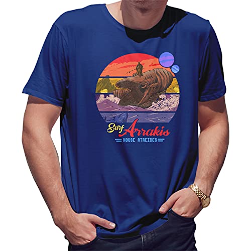 Surf Arrakis Sand Worm of Dune Herren blau T-Shirt Size L von BroiderStudio