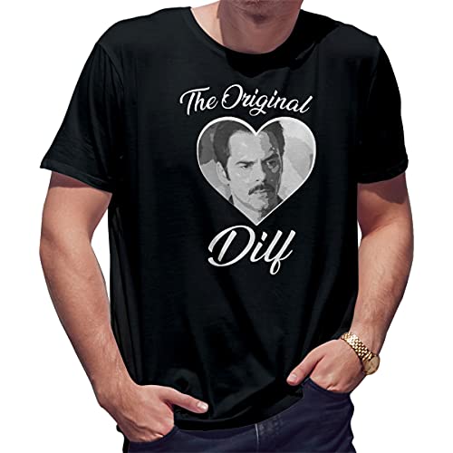 The Original DILF Charlie Swan Inspired Twilight Saga Merch Herren schwarz T-Shirt Size L von BroiderStudio