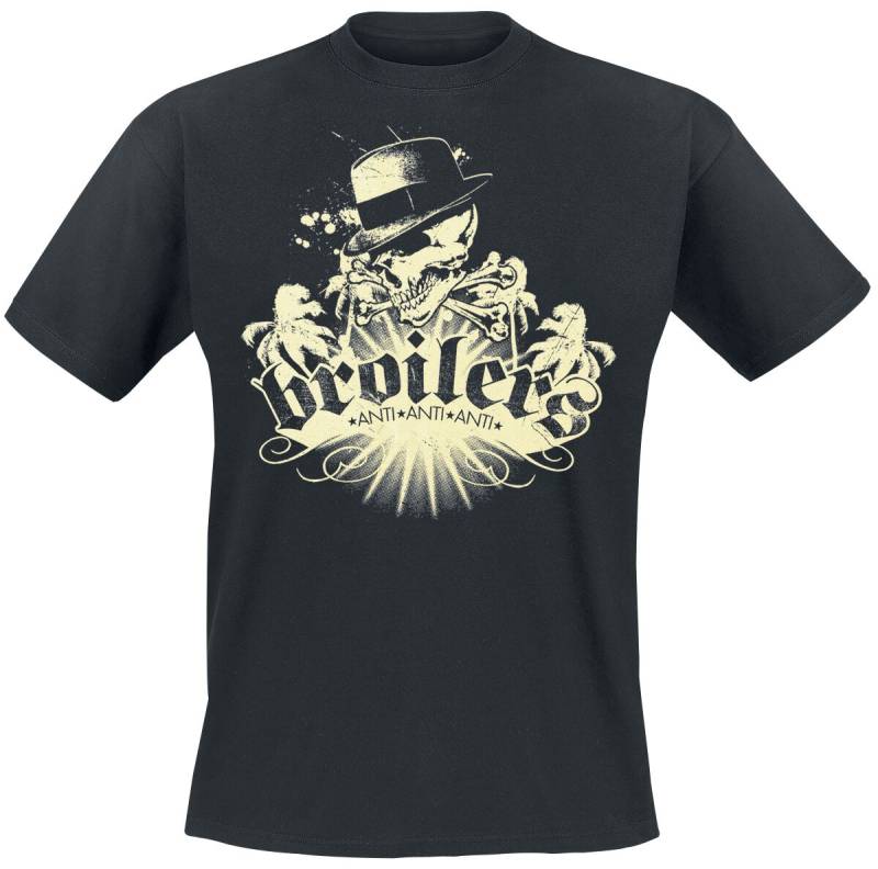 Broilers T-Shirt - Skull & Palms - S bis XXL - für Männer - Größe XXL - schwarz  - Lizenziertes Merchandise! von Broilers
