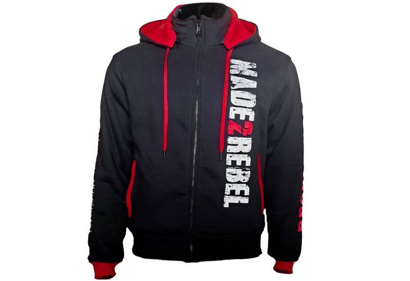 Broken Head Kapuzensweatjacke Made2Rebel Rot Hoodie mit abnehmbarer Kapuze Broken Head Kapuzensweatjacke Made2Rebel Rot Hoodie mit abnehmbarer Kapuze von Broken Head