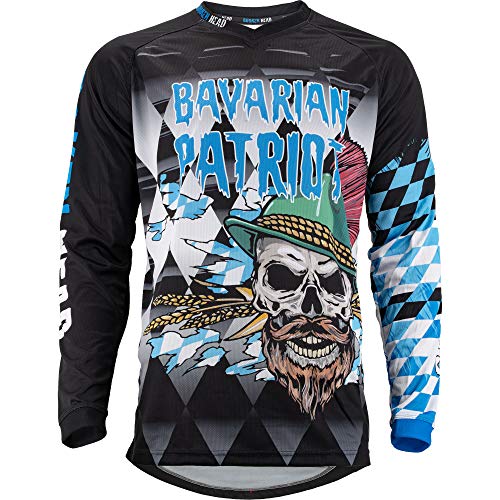Broken Head MX Jersey Bavarian Patriot Weiß-Blau-Schwarz - Moto-Cross Jersey - BMX - Offroad - Trikot - Racing Shirt (M) von Broken Head
