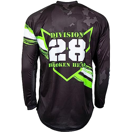 Broken Head MX Jersey Rebelution Camouflage-Grau-Neon-Gelb - Moto-Cross Jersey - BMX - Offroad - Trikot - Racing Shirt (L) von Broken Head