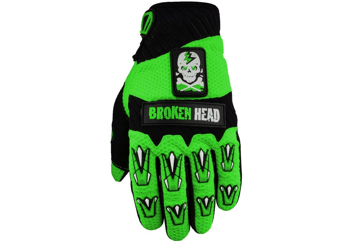 Motorradhandschuhe Faustschlag grün elastisches Meshgewebe Motorradhandschuhe Faustschlag grün elastisches Meshgewebe von Broken Head