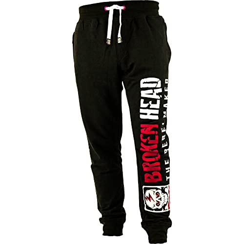 Broken Head Red Riot - Jogging-Hose - Sport-Hose Hosentaschen mit Reißverschluss Für Herren - Schwarz-Rot (L) von Broken Head