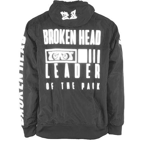 Broken Head Windbreaker Leader of the Pack - Jacke für Sport & Freizeit - Regenjacke zum Motorrad-Fahren (L, Schwarz-Reflective) von Broken Head