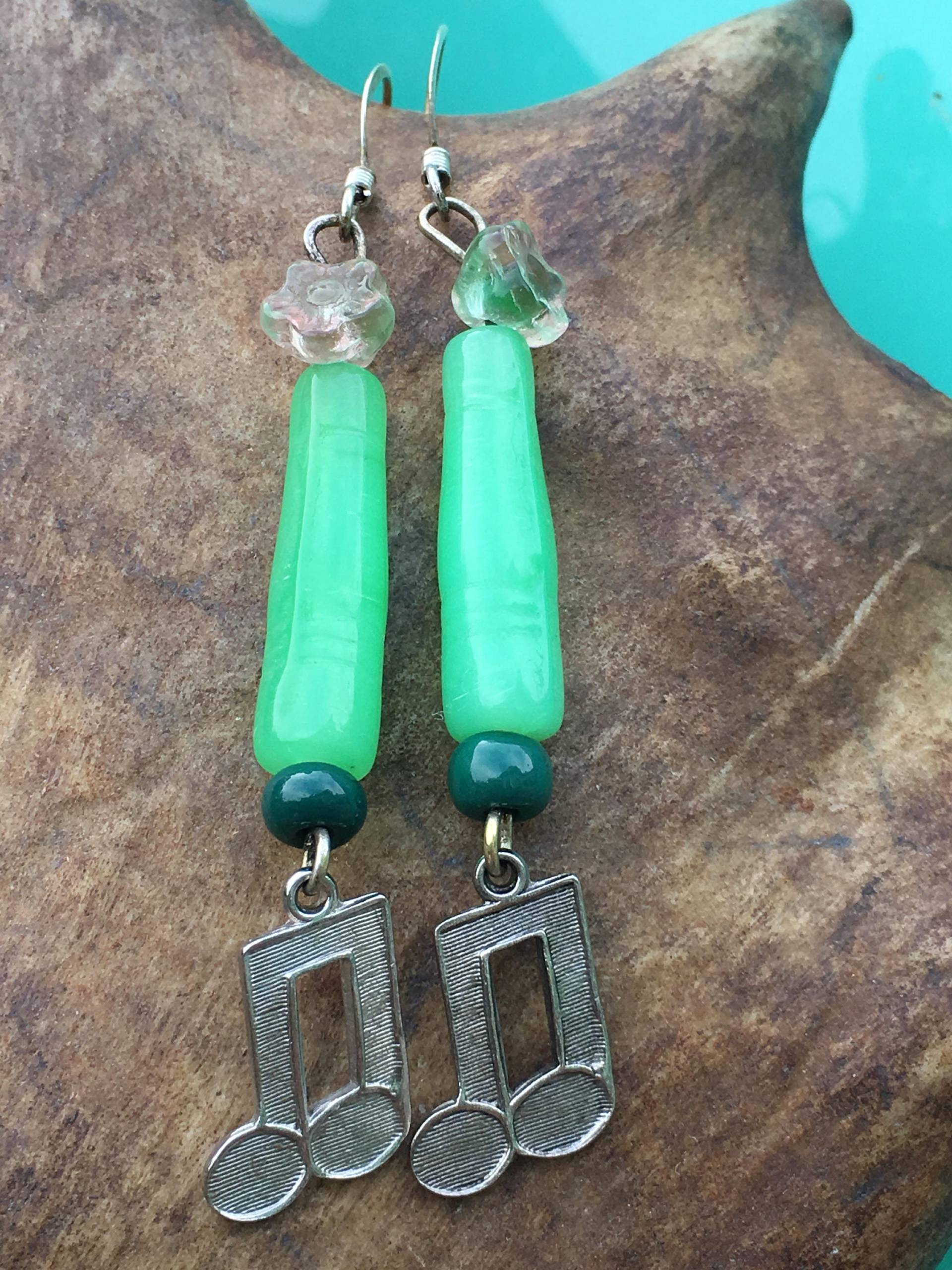 Grüne Achtelnote Aus Glas Grüne Achtelnote Aus Glas von BrokenStringEarrings