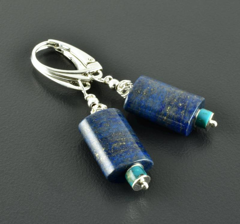 Lapislazuli-Ohrringe Mit Türkis Und 925Er Silber, Dunkelblaue Ohrhänger Große Edelsteinohrringe, Geschenk Geburtstag, Hochzeitstag Schmuck Lapislazuli-Ohrringe Mit Türkis Und 925Er Silber, Dunkelblaue Ohrhänger Große Edelsteinohrringe, Geschenk Geburtstag, Hochzeitstag Schmuck von Brombeergruen
