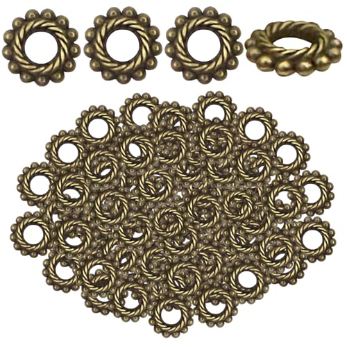 Tibetische Rondelle-Abstandshalter, Vintage-Legierung, runde Zahnräder, lose Perlen, Schmuckzubehör für DIY-Armbänder, Halsketten, Ohrringe, Bastelbedarf, Antik-Bronze, 200 Stück Tibetische Rondelle-Abstandshalter, Vintage-Legierung, runde Zahnräder, lose Perlen, Schmuckzubehör für DIY-Armbänder, Halsketten, Ohrringe, Bastelbedarf, Antik-Bronze, 200 Stück von BronaGrand