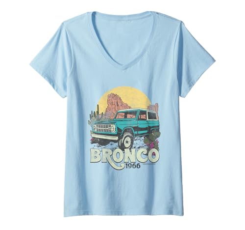Damen Ford Bronco Desert Ride T-Shirt mit V-Ausschnitt Damen Ford Bronco Desert Ride T-Shirt mit V-Ausschnitt von Bronco