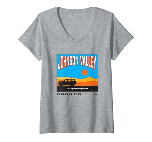 Damen Ford Bronco Johnson Valley T-Shirt mit V-Ausschnitt von Bronco
