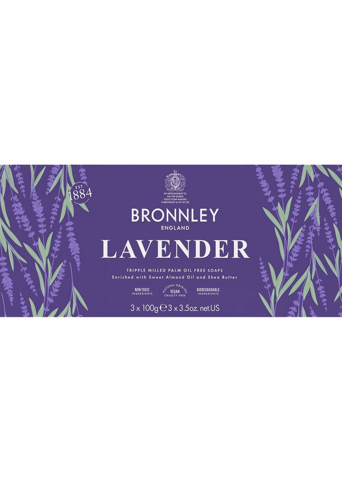 Bronnley Handseife Lavender 300 g, Triple Milled Soap in Geschenkbox 3x100 g Bronnley Handseife Lavender 300 g, Triple Milled Soap in Geschenkbox 3x100 g von Bronnley