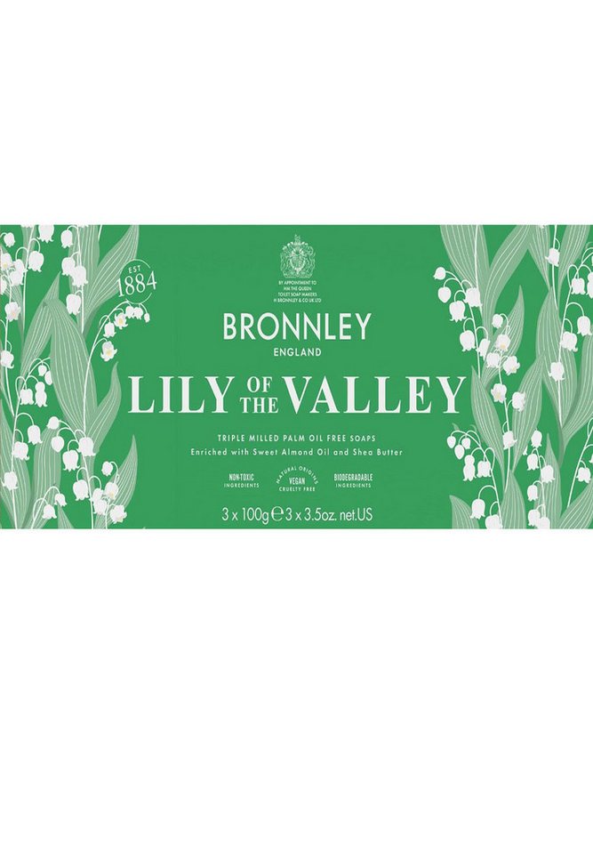 Bronnley Handseife Lily of the Valley 300 g, Triple Milled Soap in Geschenkbox 3x100 g Bronnley Handseife Lily of the Valley 300 g, Triple Milled Soap in Geschenkbox 3x100 g von Bronnley