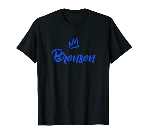 Bronson the King / blaue Krone & Name für Männer Called Bronson T-Shirt von Bronson Name Tag Apparel / Men Named Bronson