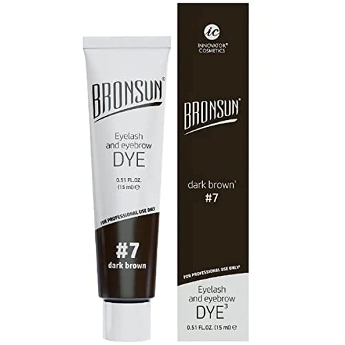 Augenbrauenfarbe und Wimpernfarbe zum Färben - Instant Eyebrows and Lashes Farben Langanhaltend 15ml (Dark Brown N°7) von Bronsun