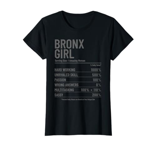 Bronx Nährwerte für Mädchen, NYC, New York, NY, Lustig T-Shirt Bronx Nährwerte für Mädchen, NYC, New York, NY, Lustig T-Shirt von Bronx New York City NYC Vintage Apparel Co.