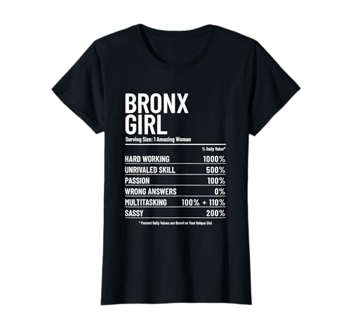 Bronx Nährwerte für Mädchen, NYC, New York, NY, Lustig T-Shirt Bronx Nährwerte für Mädchen, NYC, New York, NY, Lustig T-Shirt von Bronx New York City NYC Vintage Apparel Co.