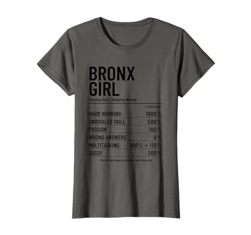 Bronx Nährwerte für Mädchen, NYC, New York, NY, Lustig T-Shirt Bronx Nährwerte für Mädchen, NYC, New York, NY, Lustig T-Shirt von Bronx New York City NYC Vintage Apparel Co.