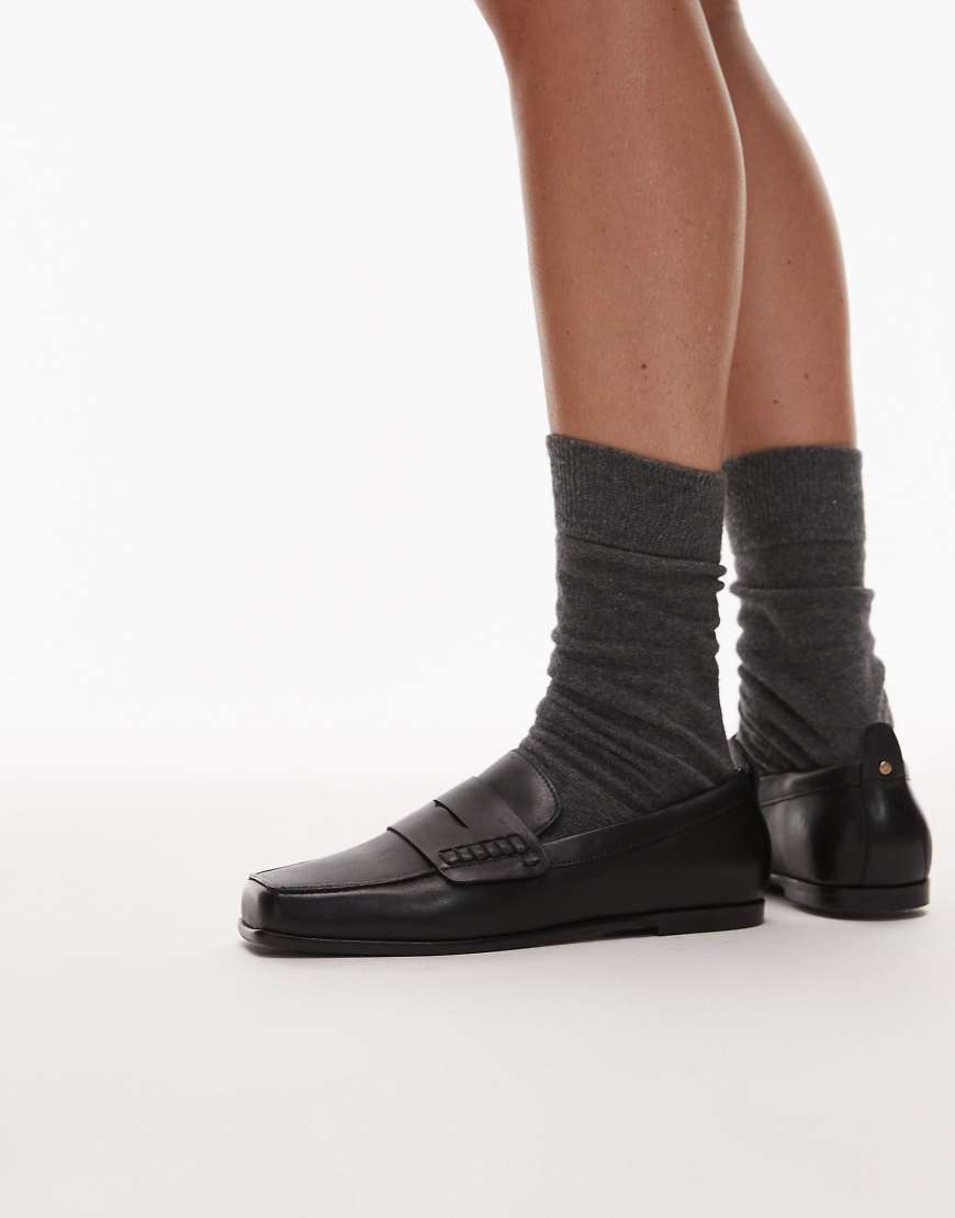 Bronx - Colb-y - Penny Loafer in Schwarz mit eckiger Zehenpartie von Bronx