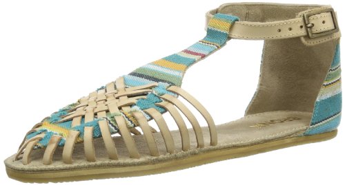 Bronx Damen BX 644 T-Spangen Sandalen, Mehrfarbig (Natural/Turq.Multi 1039), 39 von Bronx