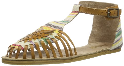 Bronx Damen BX 644 T-Spangen Sandalen, Mehrfarbig (m.Brown/beige Multi 1037), 38 von Bronx