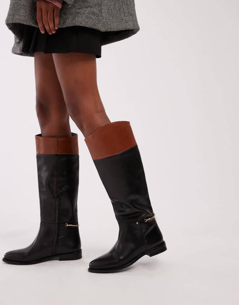 Bronx - Fe-lise - Reiterstiefel in Schwarz mit Kontrastdetail von Bronx