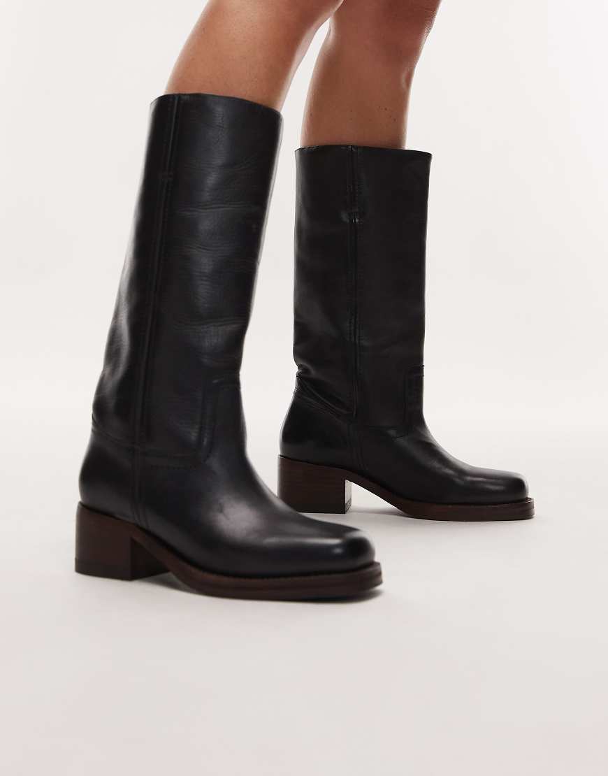 Bronx - Ky-ley - Kniehohe Stiefel aus Vintage-Leder in Schwarz Bronx - Ky-ley - Kniehohe Stiefel aus Vintage-Leder in Schwarz von Bronx
