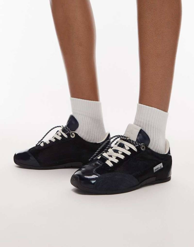 Bronx - Sneaker aus Leder in Marineblau mit Gummisohle von Bronx