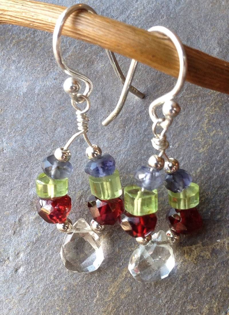 Aquamarin Und Sterling Silber Ohrringe, Edelstein Schmuck, Granat Ohrringe Aquamarin Und Sterling Silber Ohrringe, Edelstein Schmuck, Granat Ohrringe von BronzeLeafStudio