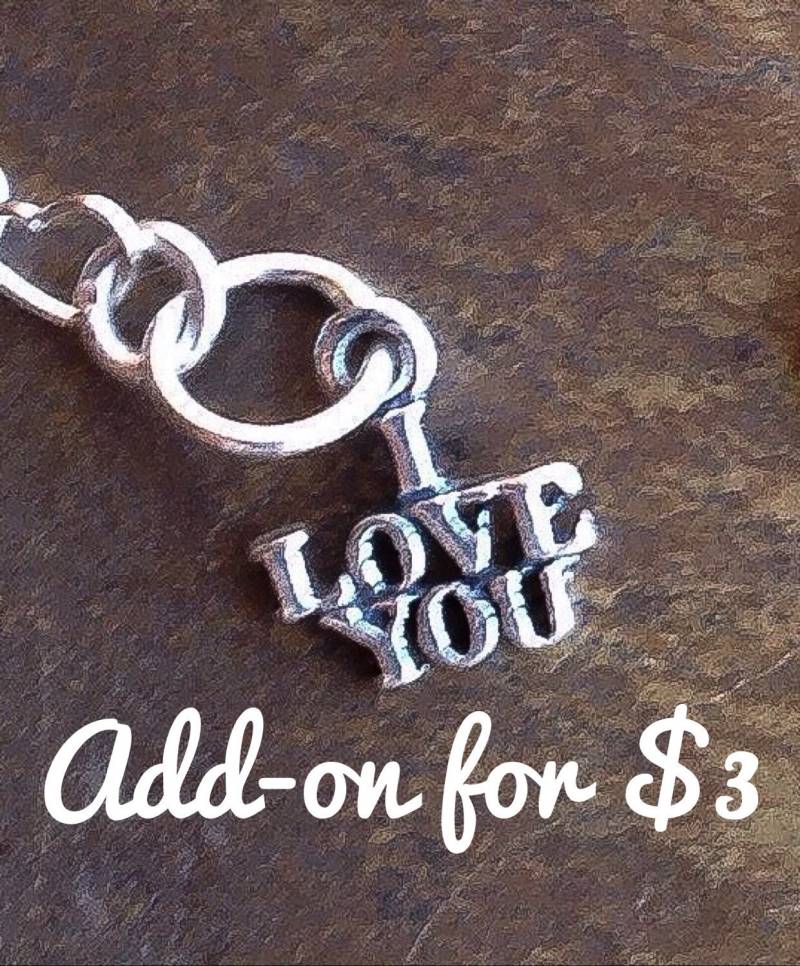 I Love You Charm Anhänger Aus Sterlingsilber. Zu Halskette Oder Armband Dazukaufen. Valentinstag, Nicht Separat Erhältlich von BronzeLeafStudio
