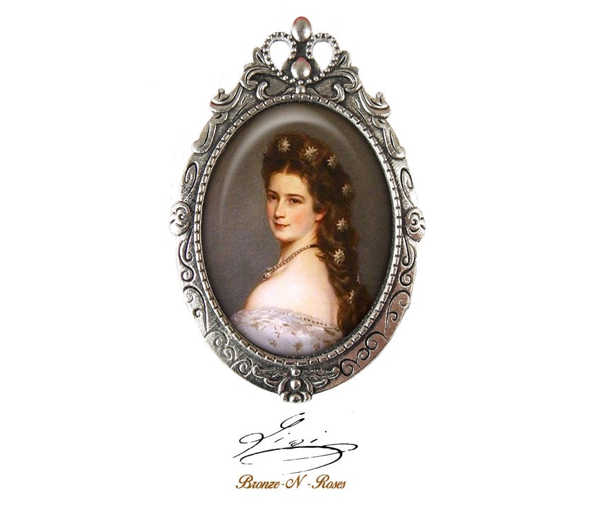 Brosche Sissi Kaiserin Von Österreich Elisabeth Wittelsbach Silbernadel von BronzeNroses