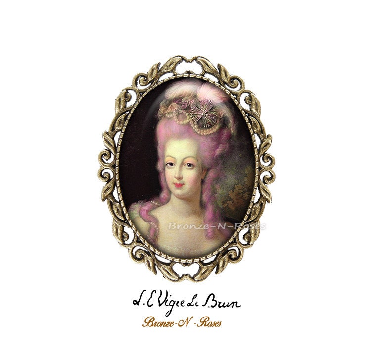 Coquette Marie-Antoinette Anstecknadel Brosche Retro Vintage Rosa Cabochon von BronzeNroses