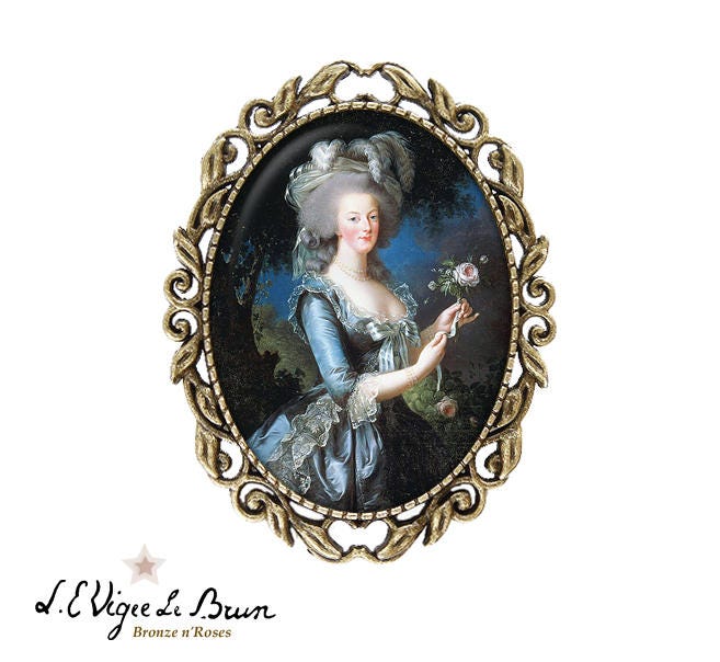 Marie Antoinette Brosche Anstecknadel Cabochon Künstlerin Élisabeth Vigée Le Brun Bronze von BronzeNroses