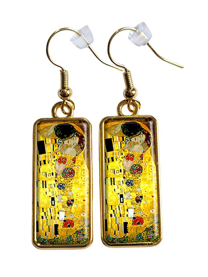 Rechteckige Ohrringe „Der Kuss" Von Gustav Klimt, Silberfarben, Rechteckig Rechteckige Ohrringe „Der Kuss" Von Gustav Klimt, Silberfarben, Rechteckig von BronzeNroses