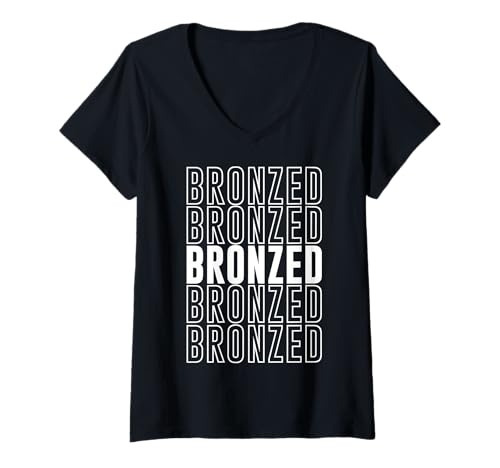 Damen Bronziert T-Shirt mit V-Ausschnitt Damen Bronziert T-Shirt mit V-Ausschnitt von Bronzed Apparel