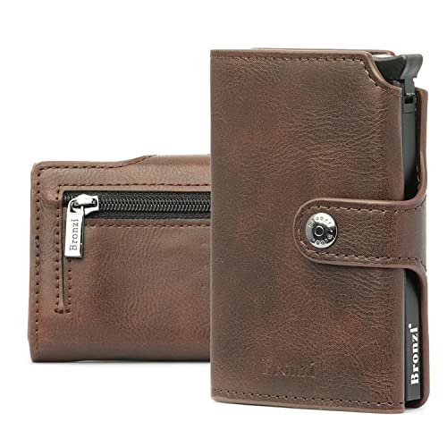 Bronzi® Geldbörse Herren | Geldbeutel Herren | Slim Wallet | Wallets for Men | Smart Wallet | RFID-Schutz mit Geldbörse | Geschenkbox - Italienische Marke (Braun) von Bronzi