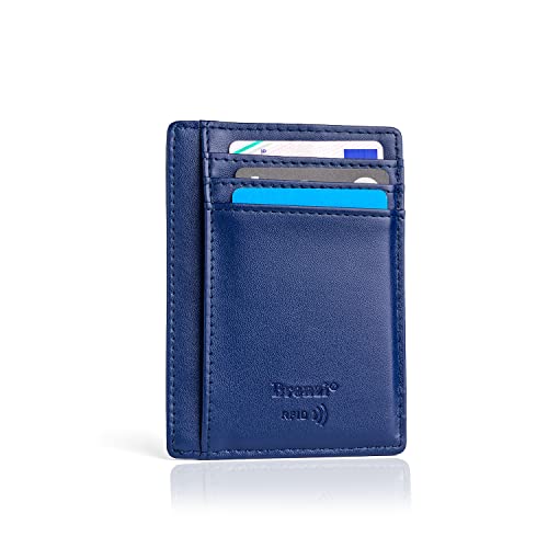 Bronzi® Geldbörse Herren | Geldbeutel Herren | Slim Wallet | Wallets for Men | Smart Wallet | RFID-Schutz | Geschenkbox - Italienische Marke (Blau) von Bronzi