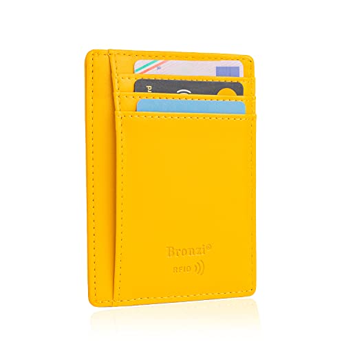 Bronzi® Geldbörse Herren | Geldbeutel Herren | Slim Wallet | Wallets for Men | Smart Wallet | RFID-Schutz | Geschenkbox - Italienische Marke (Gelb) von Bronzi