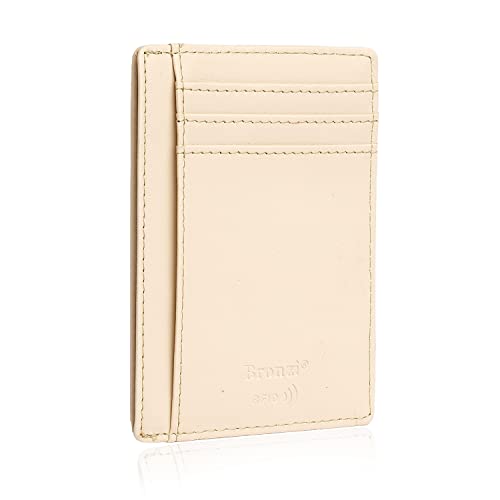 Bronzi® Geldbörse Herren | Geldbeutel Herren | Slim Wallet | Wallets for Men | Smart Wallet | RFID-Schutz | Geschenkbox - Italienische Marke (Beige) von Bronzi